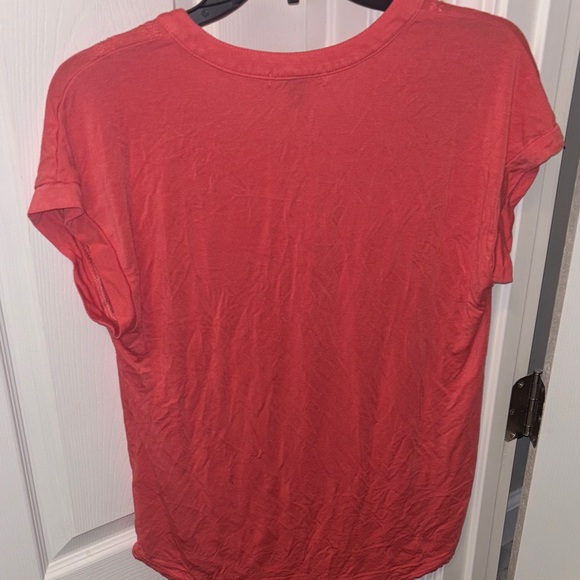 Cable & Gage Vibrant Coral Blouse With Embroidery - Picture 5 of 5